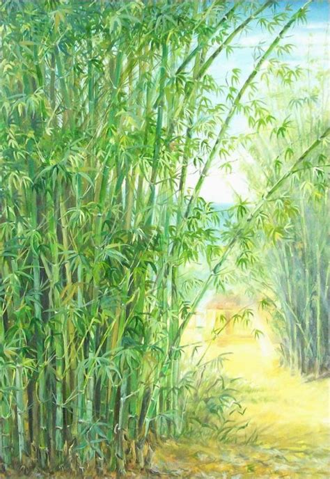 Bamboo Tree 2013 Oil Painting By Rishikesh Vishwakarma Phong Cảnh