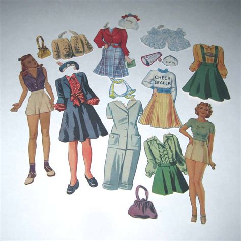 Reserved For Natalie Vintage 1940s Paper Dolls With 2 Pretty