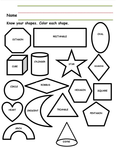 Preschool Worksheet Identifying Shapes Teaching Drawing Shapes