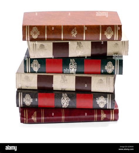 Stack Of Old Books With Gilt Tooled Spines Stock Photo Alamy