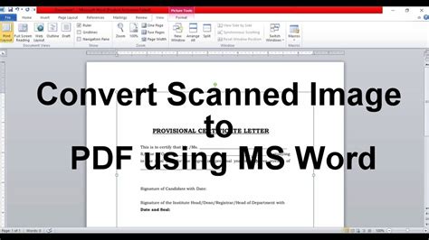 Select a pdf to be converted. GATE 2017 Converting Scanned image to PDF using MS Word ...