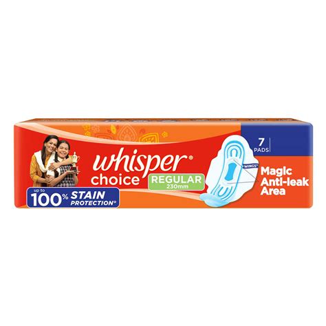 Whisper Choice Sanitary Pads Regular 7 Count Uses Side Effects