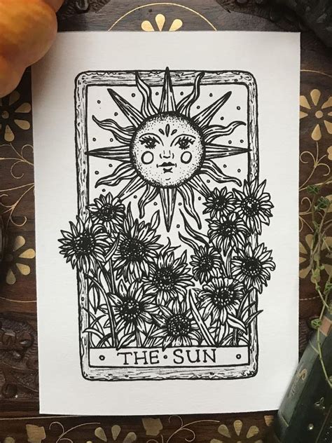 Also, when the sun card pops up in a. The Sun Tarot Card Art Print in 2020 | Tarot cards art, Tarot tattoo, Tarot card tattoo