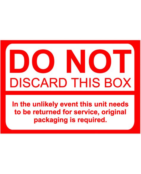 Do Not Discard This Box Label