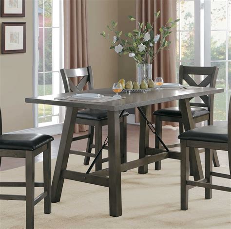 homelegance seaford rectangular counter height dining table gray tone 5510 36 at