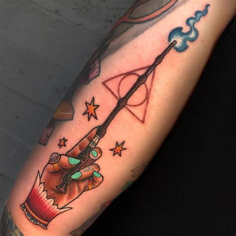 Harry Potter Elder Wand Tattoo By Eddie Zavala Tattoonow