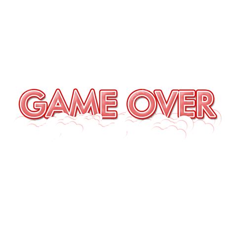 Game Over Png Image Pink Game Over With Cloud Vector Game Vector