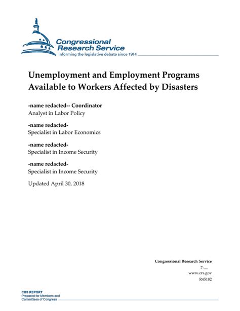 Unemployment And Employment Programs Available To Workers Affected By