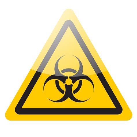 Señal de peligro biológico de advertencia amarilla icono de símbolo de