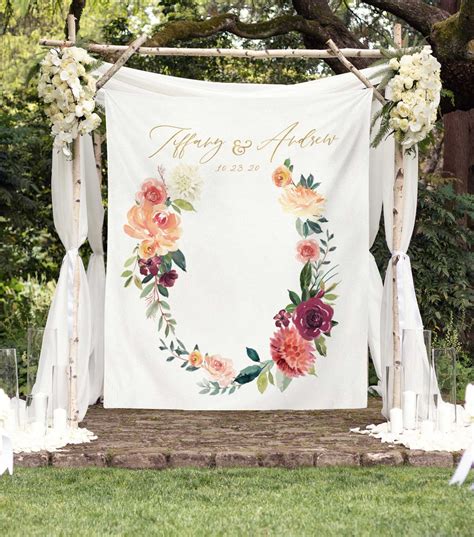 Fall Floral Wedding Photo Booth Backdrop Ideas Blushing Drops
