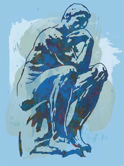 The Thinker Rodin Stylized Pop Art Poster Art Print By Kim Wang Pop
