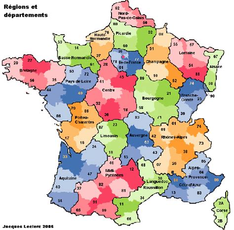 Regions And Departements Map Of France France Map Reg