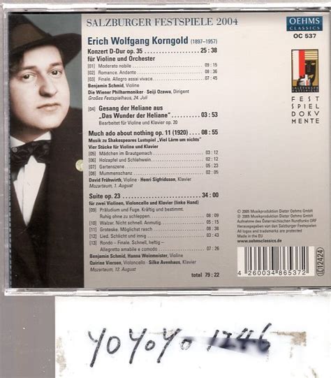Salzburger Festspiele 2004erich Wolfgang Korngoldviolinkonzert Op35