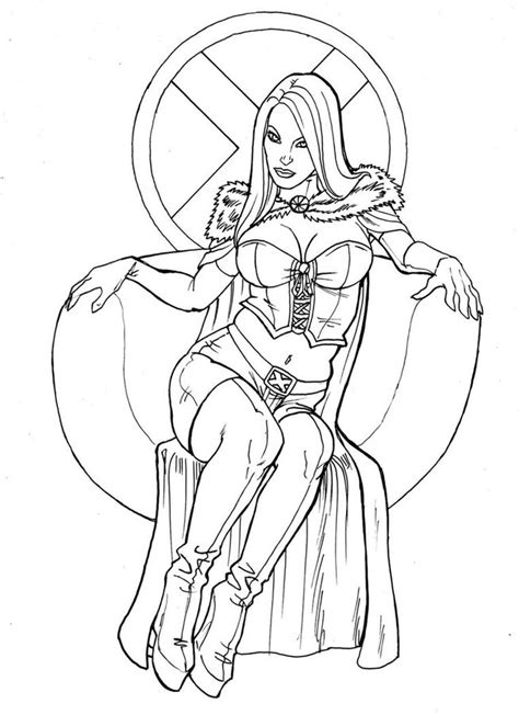 coloring pages emma frost printable  kids adults