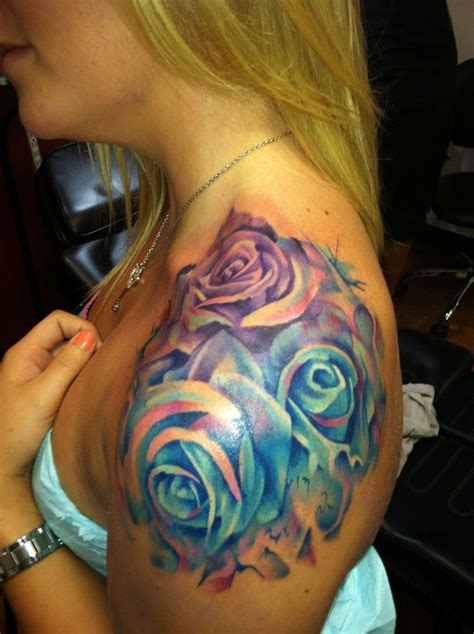 Watercolor Tattoo On Shoulder Photo 1 Watercolor Rose Tattoos Shoulder Tattoo Tattoos