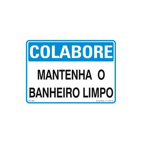 Placa Higiene o banheiro é seu mantenha o limpo 24x18cm Zeus do Brasil