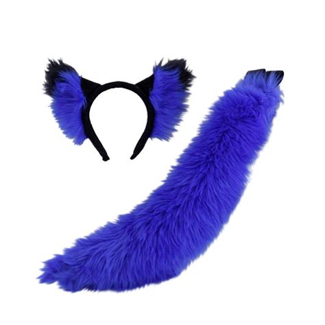 Pawstar Furry Wolf Ear And Mini Tail Set Combo Deal Headband Etsy