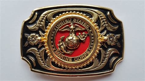 U S Marine Corps Belt Buckle Usmc Gold Red Marine Corps Belt Buckles