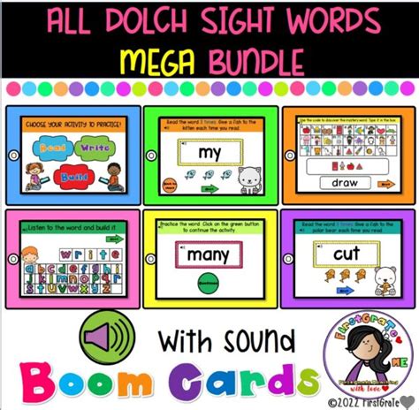 All Dolch Sight Words Boom Cards Mega Bundle With Sound Made By Teachers