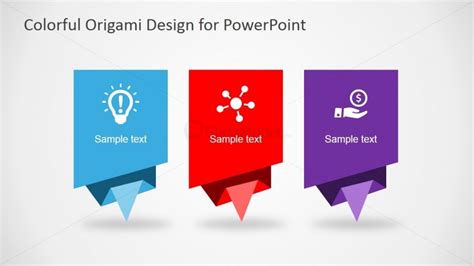 3 Colorful Origami Shapes For Powerpoint Slidemodel