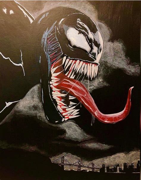 Venom Acrylic Painting By Me 2021 Rmarvel