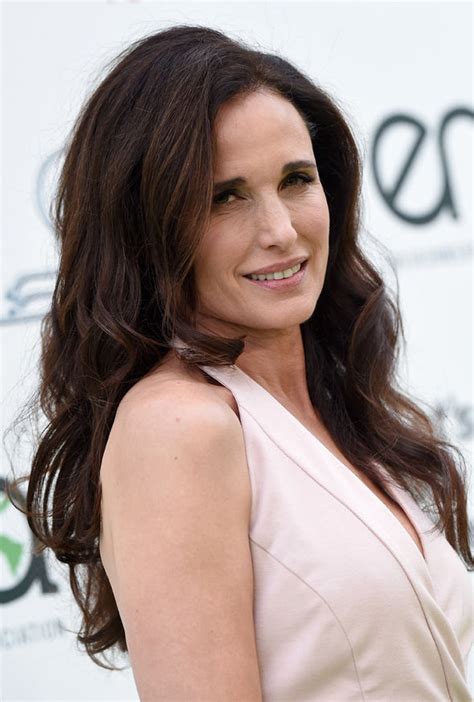 Andie Macdowell 57 Flaunts Serious Cleavage In Plunging Pink Gown