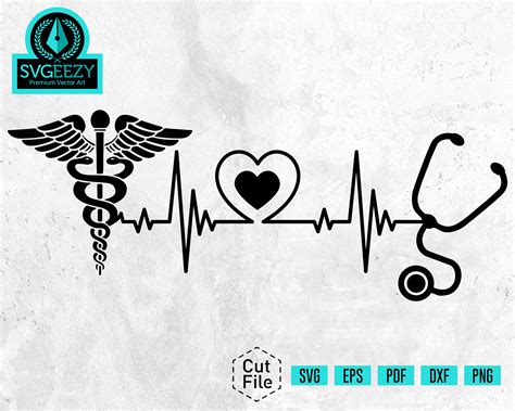 Hospital Svg Heartbeat Svg Medical Svg Lifeline Stethoscope Svg Health