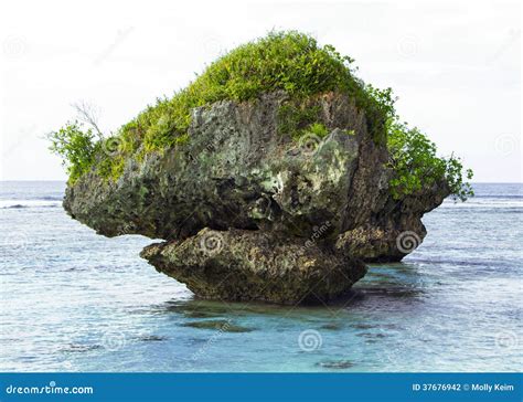 Large Rock In Ocean Stock Photo Image Of White Tropical 37676942