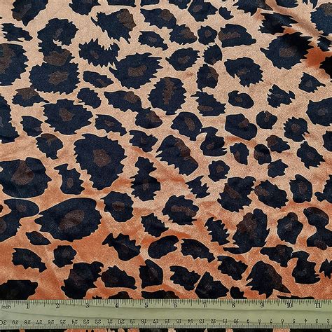 Leopard Printed Polyester Stretch Velvet Fabric By Half Yard Etsy