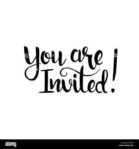 You Are Invited Handwritten Lettering Modern Vector Hand Drawn