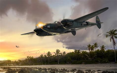Download Wallpapers Lockheed P 38 Lightning American Bomber World War