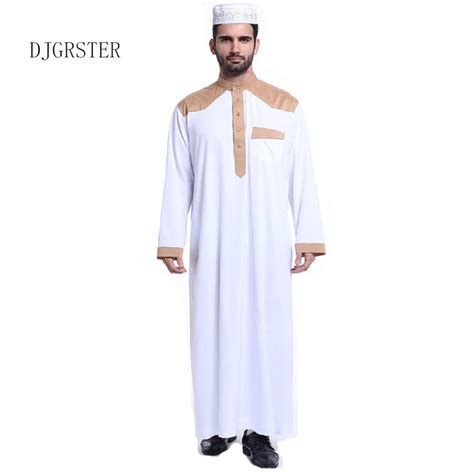 Djgrster Muslim Clothing For Men Mens Kaftan Jubba Thobe White Abaya Arab Clothing Man Islamic