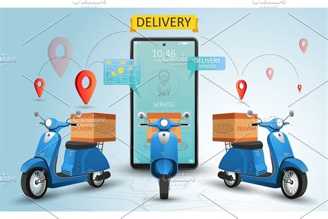 Online Delivery Service By Scooter Ads Creative Business Card Design
