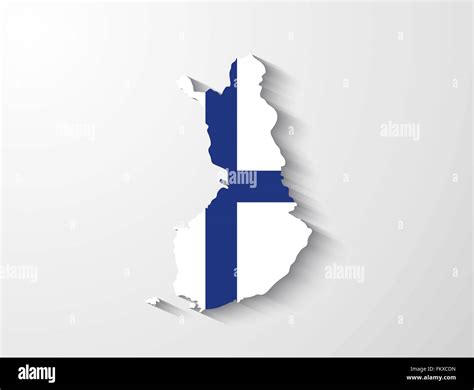Finlandia Mapa Del Pa S Con La Bandera Y El Efecto De La Sombra Imagen