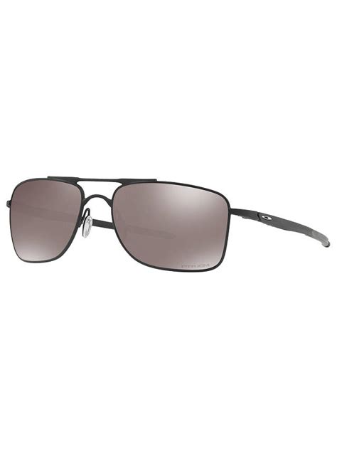 oakley oo4124 gauge prizm polarised rectangular sunglasses matte black black at john lewis