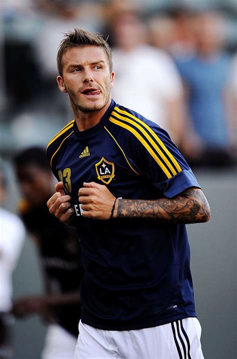 David Beckham Of The Los Angeles Galaxy Warms Up Before The Mls Game
