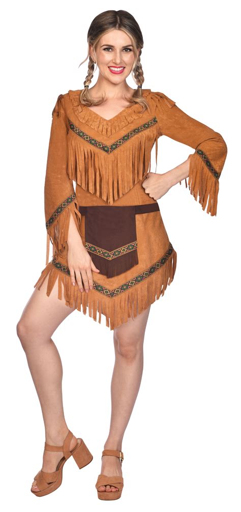 Adult Ladies Native American Indian Princess Pocahontas Fancy Dress Costume New Ebay