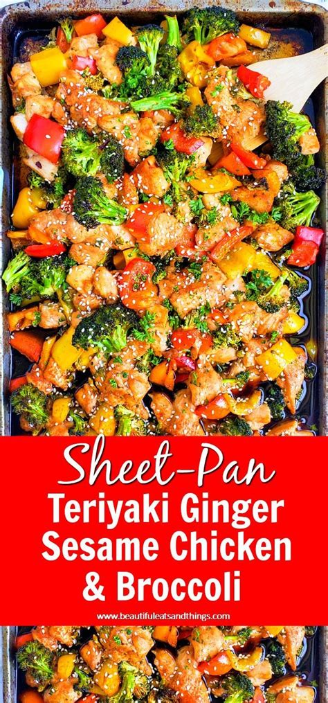 Cook chicken for 25 minutes. Sheet-Pan Teriyaki Ginger Sesame Chicken & Broccoli ...