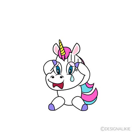 Crying Unicorn Cartoon Free Png Image｜illustoon