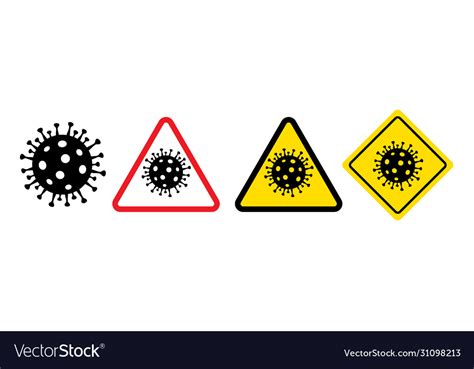 Danger Symbols Coronavirus Sign Royalty Free Vector Image