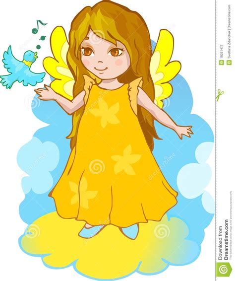 Cute Angel Cartoon Stock Vector Image Of Angel Bird