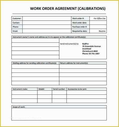 In the advanced work order form, you can enter a short general description, followed by a more detailed description that might identify the taxed: Additional Work order Template Free Of Free Business forms Templates | Heritagechristiancollege