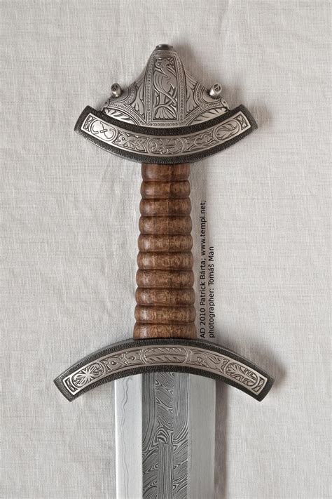Saxon Sword Upright Hilt Iron Decorated With Engraved Silver Inlay