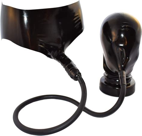 rubberfashion latex slip kurze sexy hot pants mit penishülle und latex maske rubber dessous