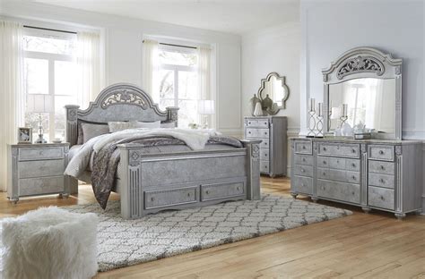 The ashley north shore furniture bedroom collection by millenium combines traditional design with modern sophistication. Zolena Champagne Poster Storage Bedroom Set from Ashley ...