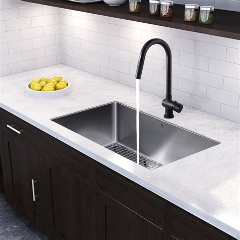 This is because the countertop covers at least part of the edge of the sink and the countertops aesthetic qualities stand out. Vigo 30 inch Undermount Single Bowl 16 Gauge Stainless ...