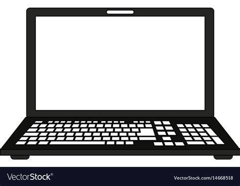 Color Image Cartoon Front View Laptop Computer Vector Image