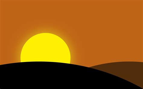 Wallpaper Sunlight Illustration Mountains Sunset Minimalism