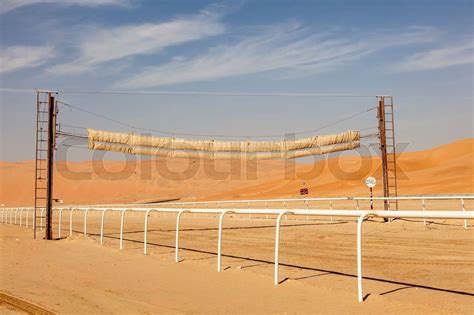 Camel Race Track In The Desert Stock Image Colourbox