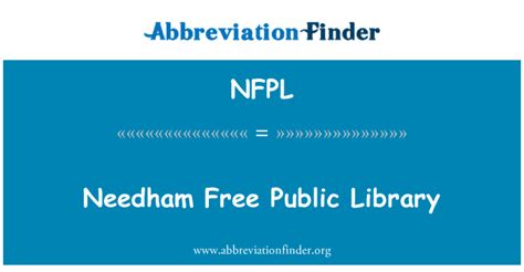 Definição De Nfpl Biblioteca Pública Gratuita De Needham Needham